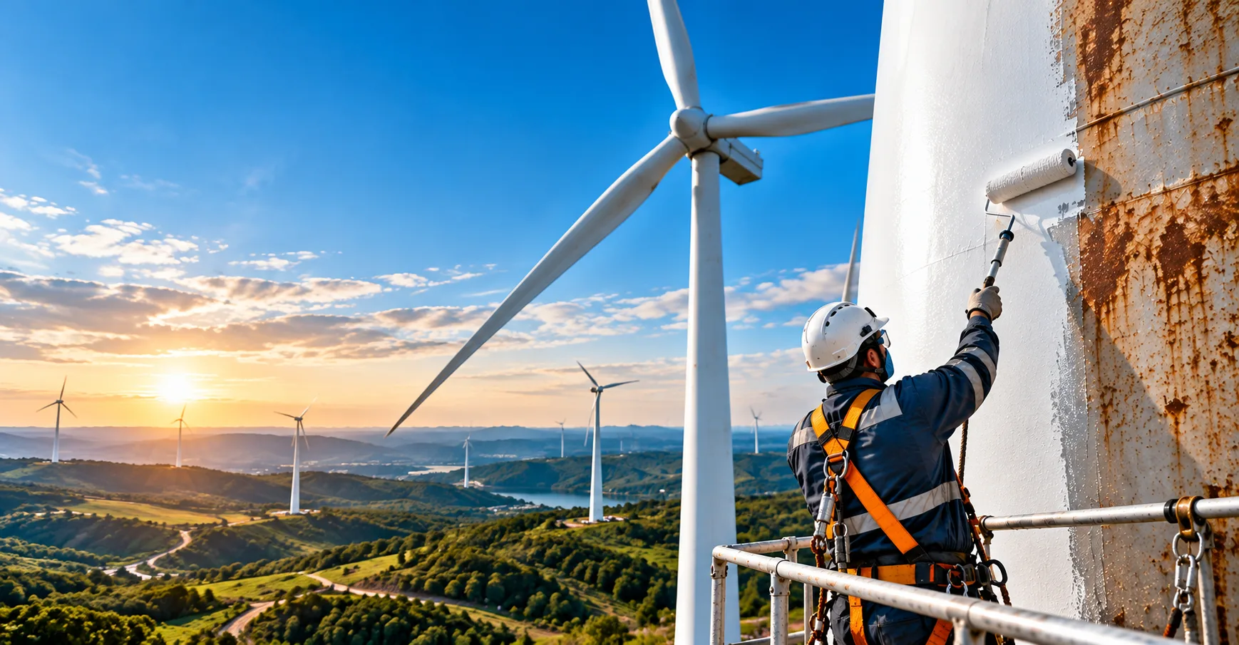 Wind turbine tower corrosion protection, sandblasting and industrial painting by Jay Laxmi Enterprise